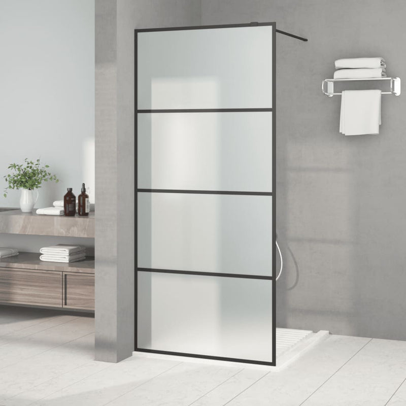 Afbeelding laden in galerijviewer, Vidaxl inloopdouchewand 90x195 cm mat esg-glas zwart