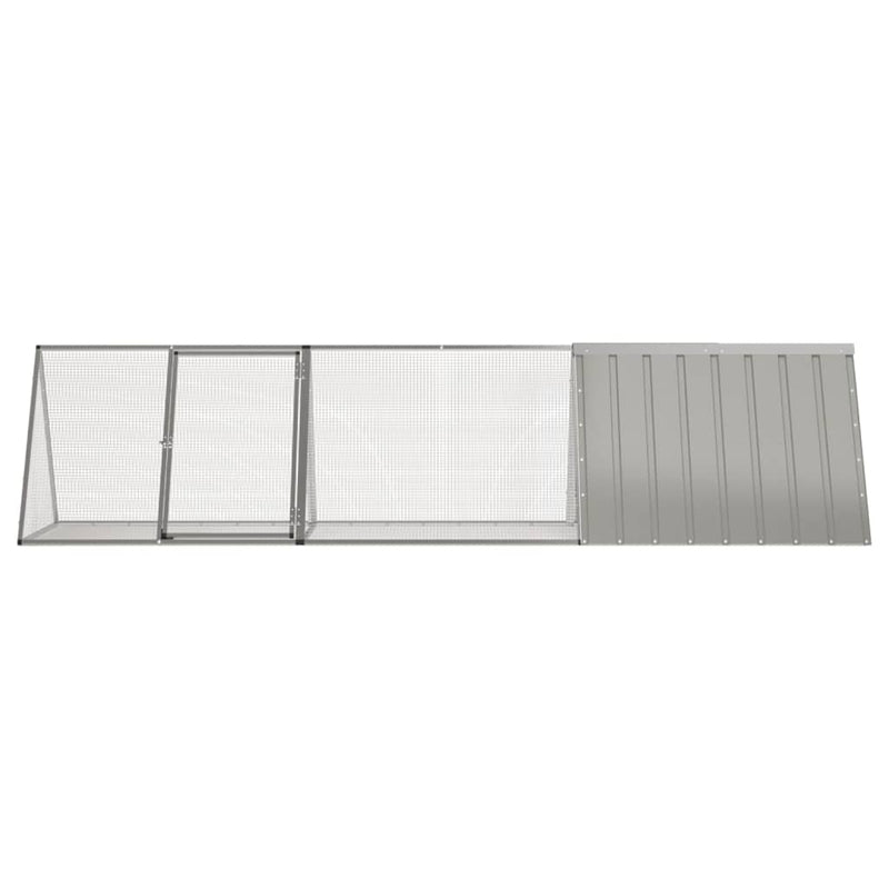 Afbeelding laden in galerijviewer, Vidaxl konijnenkooi grijs 302,5x80,5x71 cm gegalvaniseerd staal
