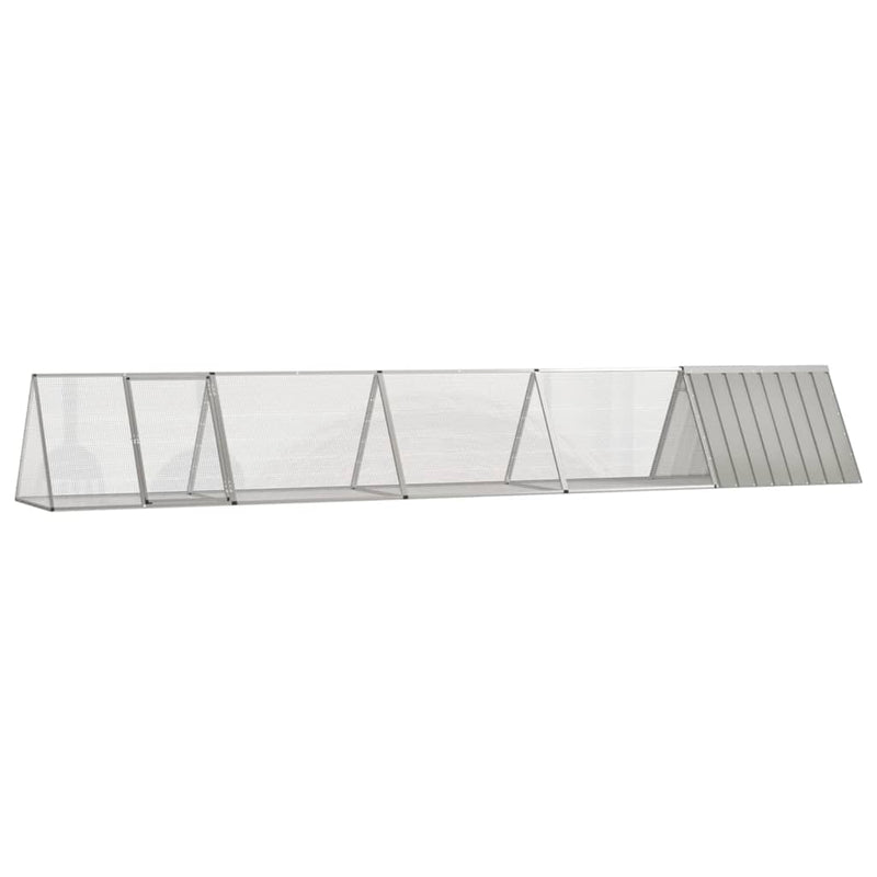 Afbeelding laden in galerijviewer, Vidaxl konijnenhok 504,5x80,5x71 cm gegalvaniseerd staal grijs
