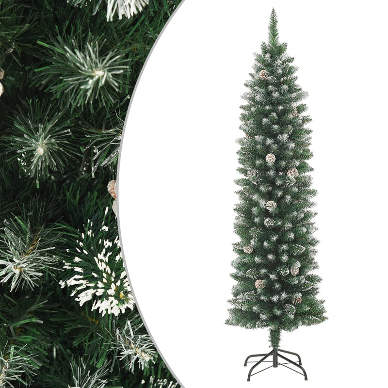 Afbeelding laden in galerijviewer, Vidaxl kunstkerstboom smal met standaard 210 cm pvc