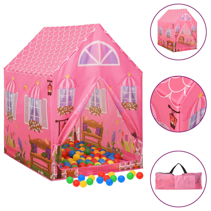 Afbeelding laden in galerijviewer, Vidaxl kinderspeeltent 69x94x104 cm roze