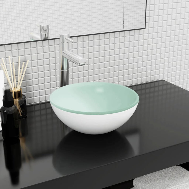Afbeelding laden in galerijviewer, Vidaxl wasbak 30x12 cm gehard glas wit