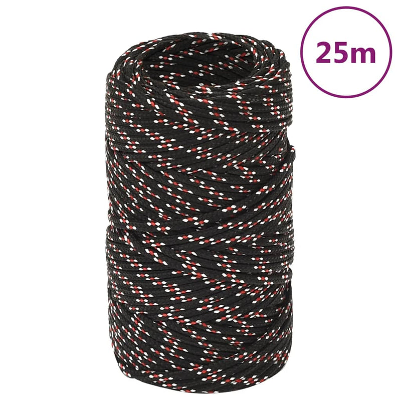 Afbeelding laden in galerijviewer, Vidaxl boot touw 2 mm 25 m polypropyleen zwart