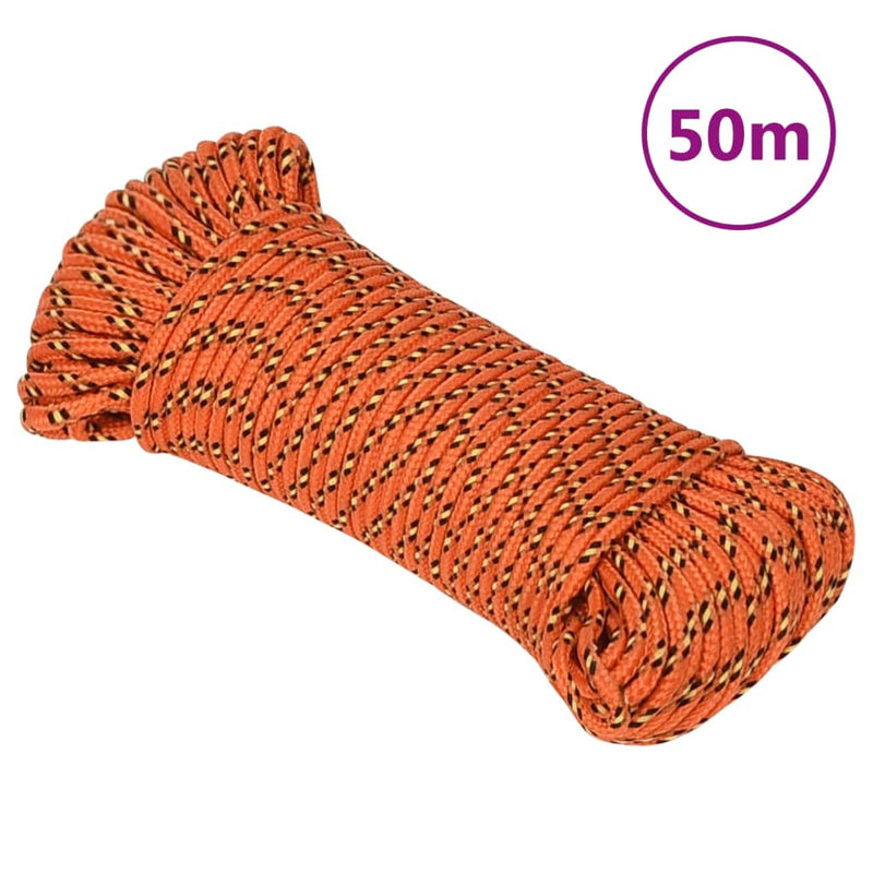Afbeelding laden in galerijviewer, Vidaxl boottouw 3 mm 50 m polypropyleen oranje
