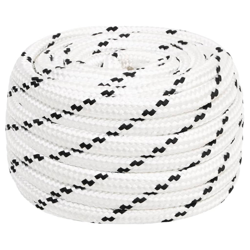 Afbeelding laden in galerijviewer, Vidaxl boottouw gevlochten 18 mmx25 m polyester wit