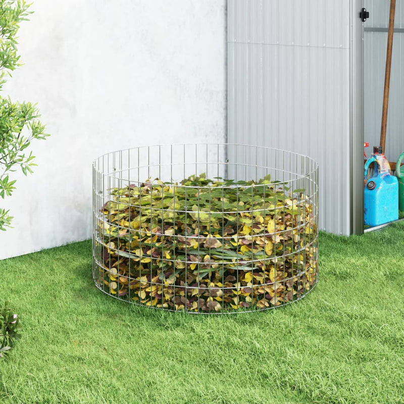 Afbeelding laden in galerijviewer, Vidaxl compostbak ø100x50 cm gegalvaniseerd staal