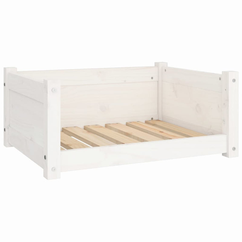 Afbeelding laden in galerijviewer, Vidaxl hondenbed wit 65,5x50,5x28 cm massief grenenhout