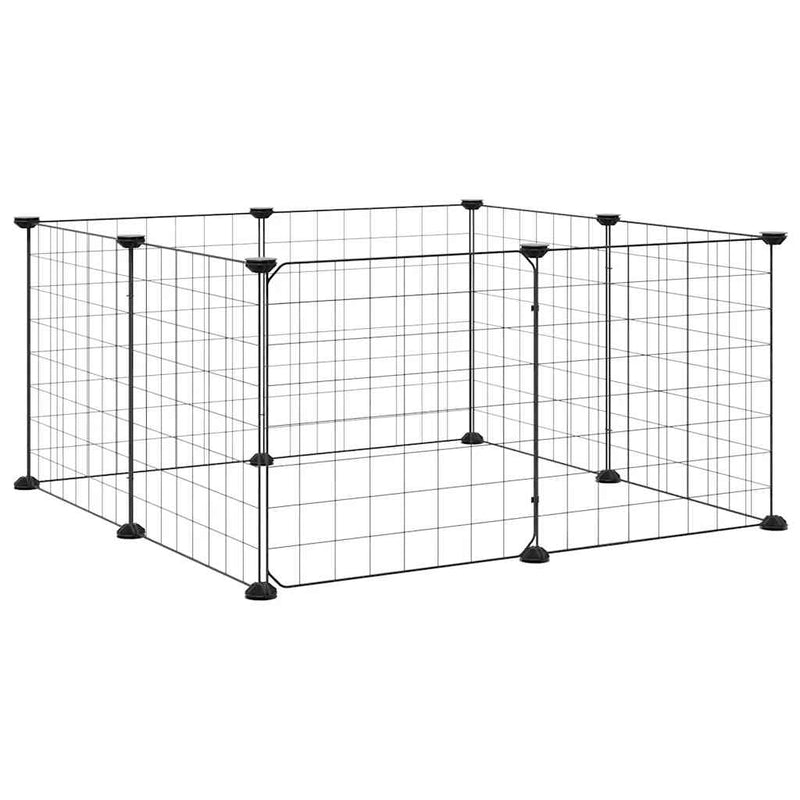 Afbeelding laden in galerijviewer, Vidaxl huisdierkooi met 8 panelen en deur, zwart 35x35 cm staal