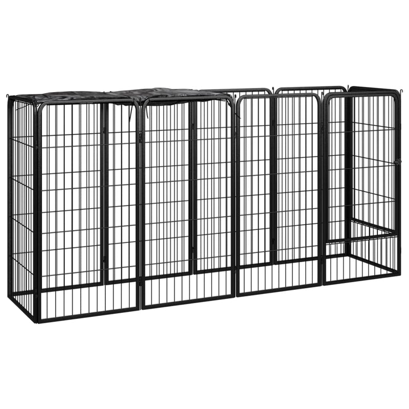 Afbeelding laden in galerijviewer, Vidaxl hondenkennel 10 panelen 50 x 100 cm gepoedercoat staal zwart