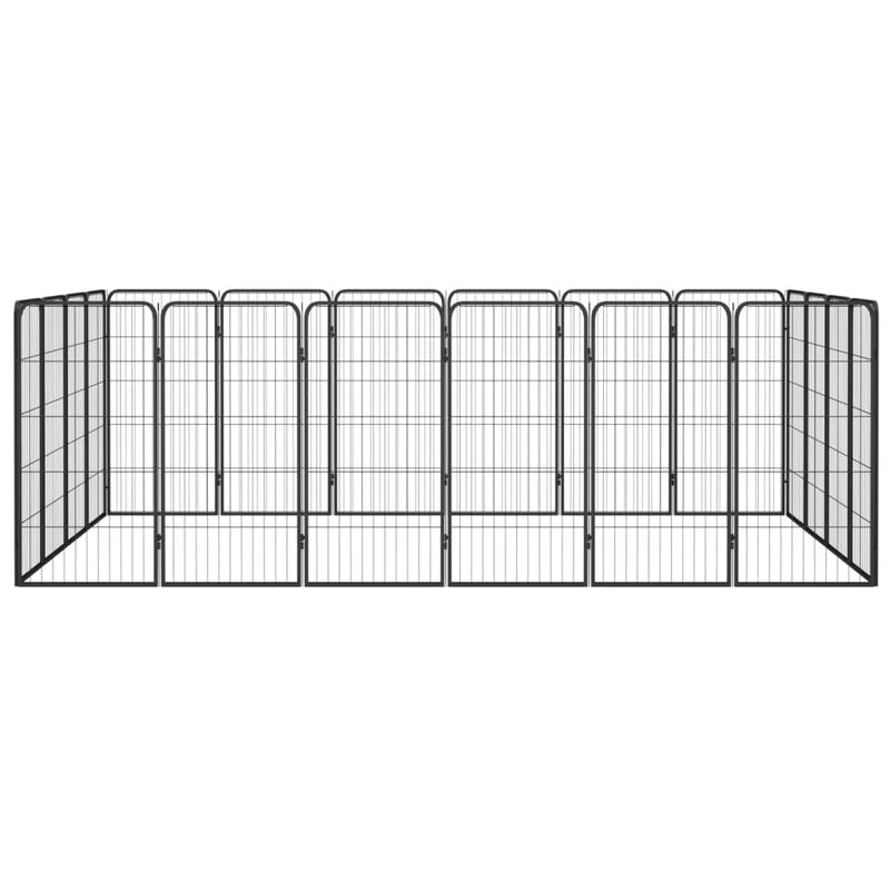 Afbeelding laden in galerijviewer, VidaXL Hondenkennel 20 panelen 50 x 100 cm gepoedercoat staal zwart