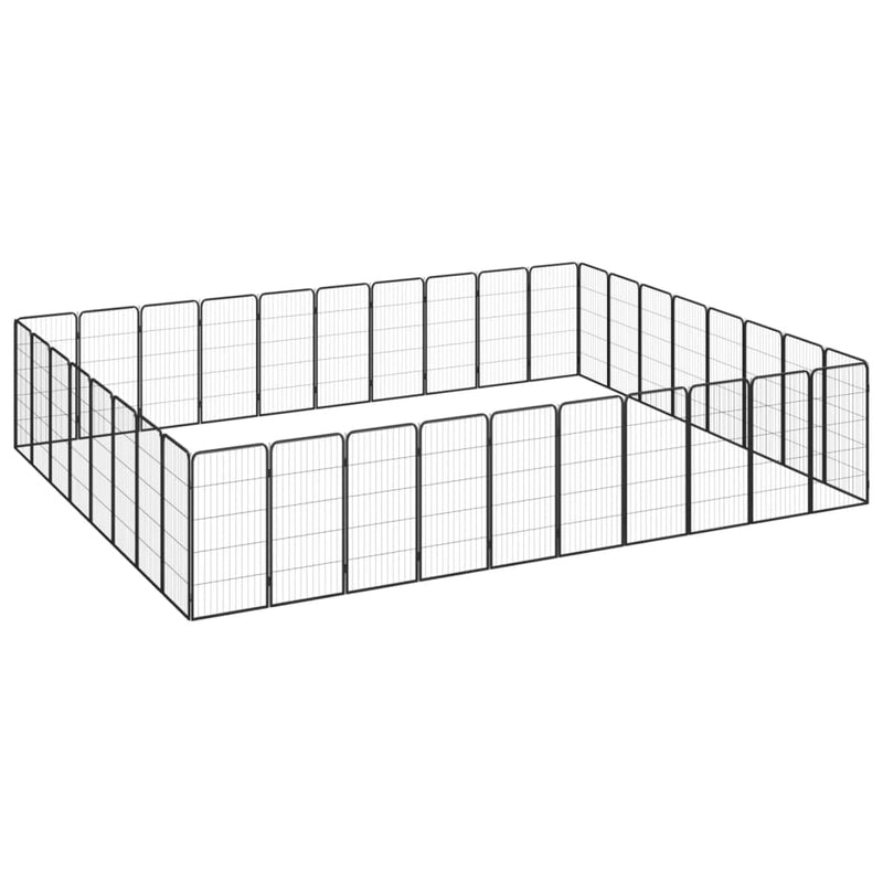 Afbeelding laden in galerijviewer, VidaXL Hondenkennel 36 panelen 50 x 100 cm gepoedercoat staal zwart