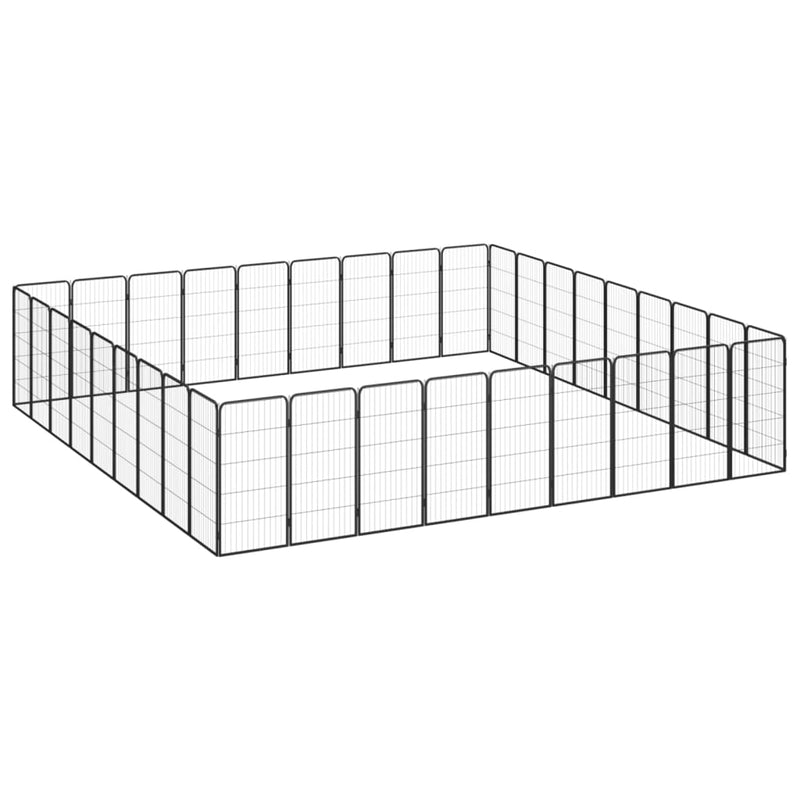 Afbeelding laden in galerijviewer, VidaXL Hondenkennel 36 panelen 50 x 100 cm gepoedercoat staal zwart