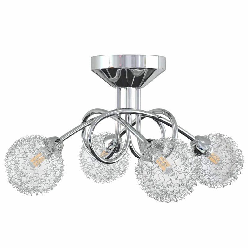 Afbeelding laden in galerijviewer, Vidaxl plafondlamp met gaasdraad kappen voor 4 x g9 led