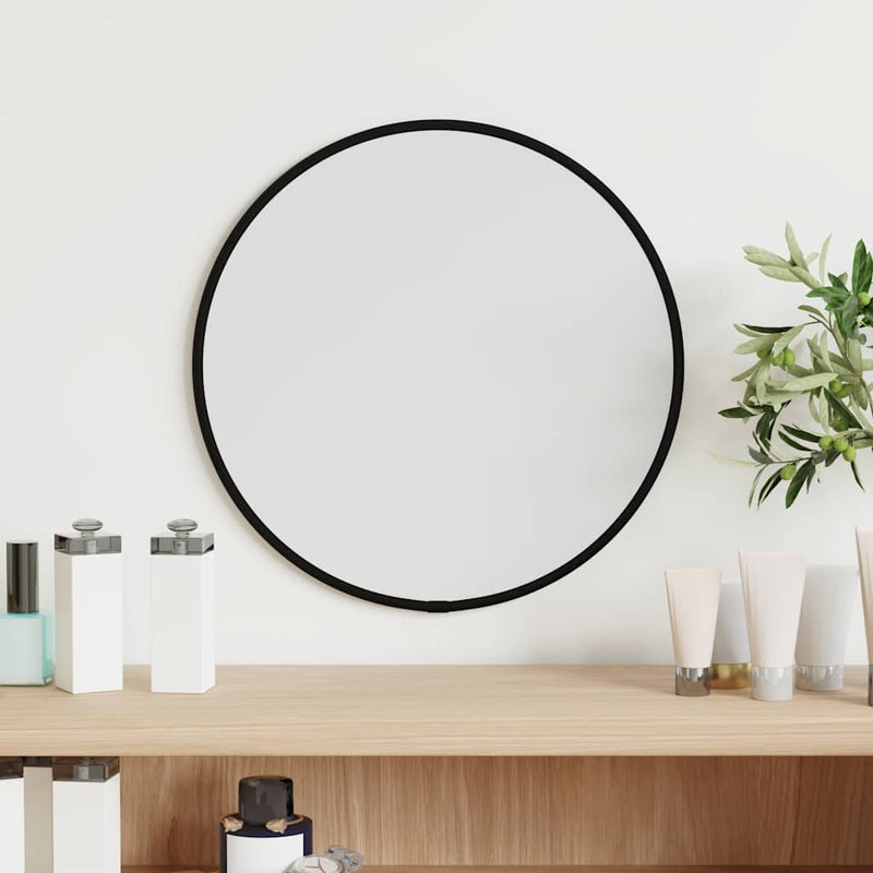 Afbeelding laden in galerijviewer, Vidaxl wandspiegel rond ø30 cm zwart