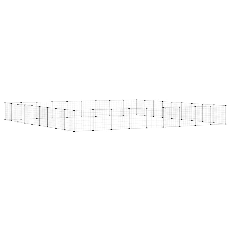 Afbeelding laden in galerijviewer, Vidaxl huisdierenkooi met deur 36 panelen 35x35 cm staal zwart