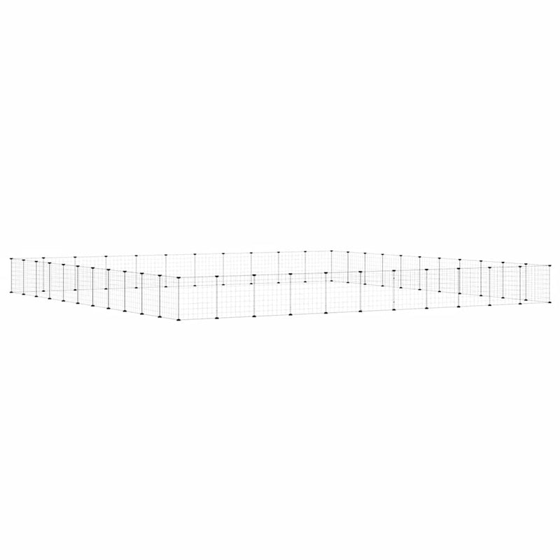Afbeelding laden in galerijviewer, Vidaxl huisdierenkooi met deur 44 panelen 35x35 cm staal zwart