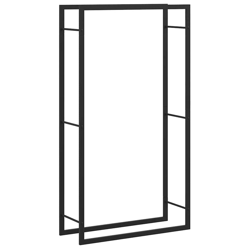 Afbeelding laden in galerijviewer, Vidaxl haardhoutrek matzwart 80x28x154 cm staal