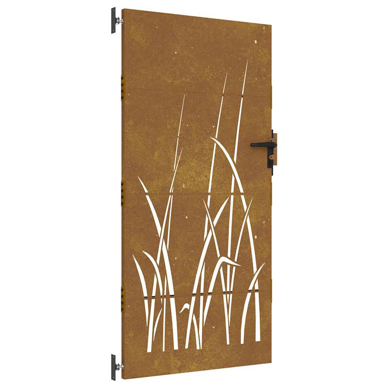 Afbeelding laden in galerijviewer, Vidaxl poort 85x200 cm grasontwerp cortenstaal