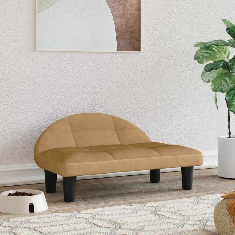 Afbeelding laden in galerijviewer, Vidaxl hondenmand 70x52x30 cm fluweel bruin