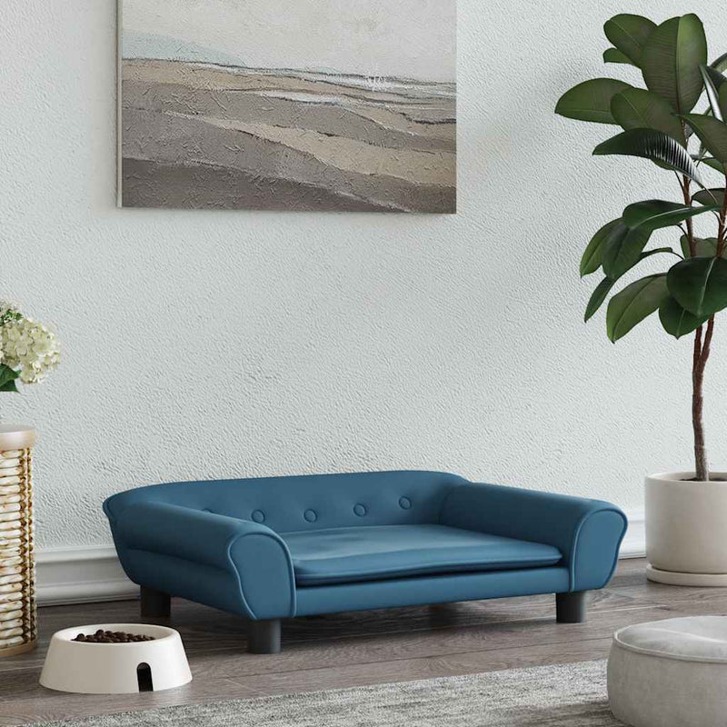 Afbeelding laden in galerijviewer, Vidaxl hondenmand 70x48x22 cm fluweel blauw