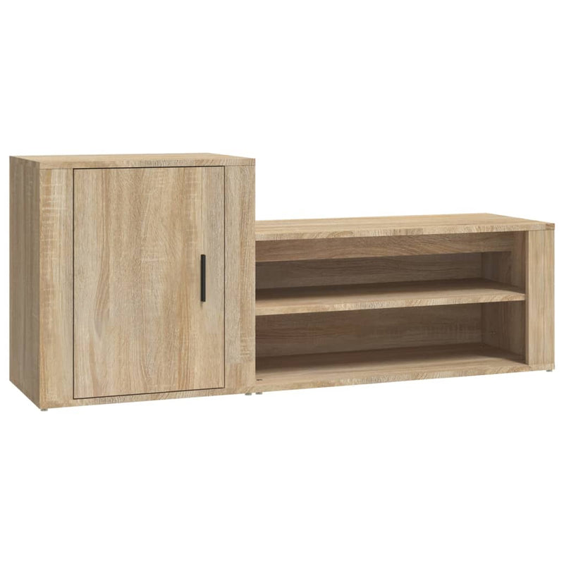 Afbeelding laden in galerijviewer, Vidaxl schoenenkast 130x35x54 cm bewerkt hout sonoma eikenkleurig