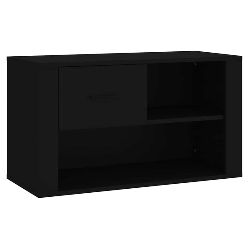 Afbeelding laden in galerijviewer, Vidaxl schoenenkast 80x35x45 cm bewerkt hout zwart