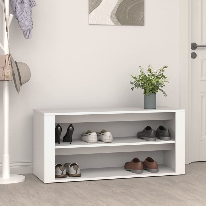 Afbeelding laden in galerijviewer, Vidaxl schoenenrek 100x35x45 cm bewerkt hout wit