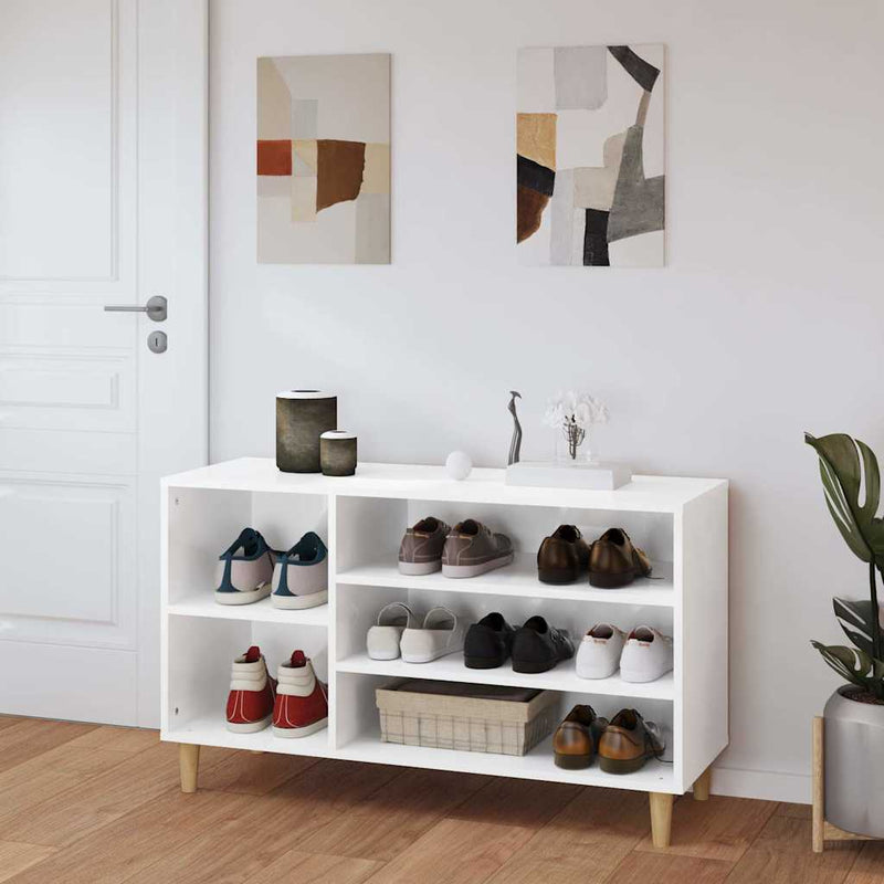 Afbeelding laden in galerijviewer, Vidaxl schoenenkast 102x36x60 cm bewerkt hout hoogglans wit