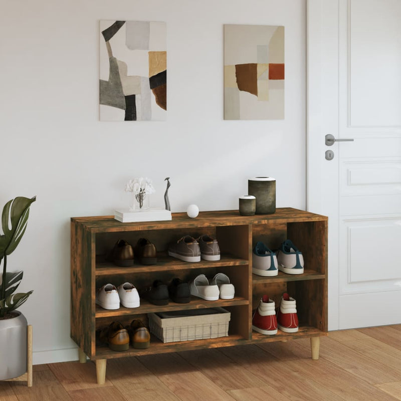 Afbeelding laden in galerijviewer, Vidaxl schoenenkast 102x36x60 cm bewerkt hout gerookt eikenkleurig