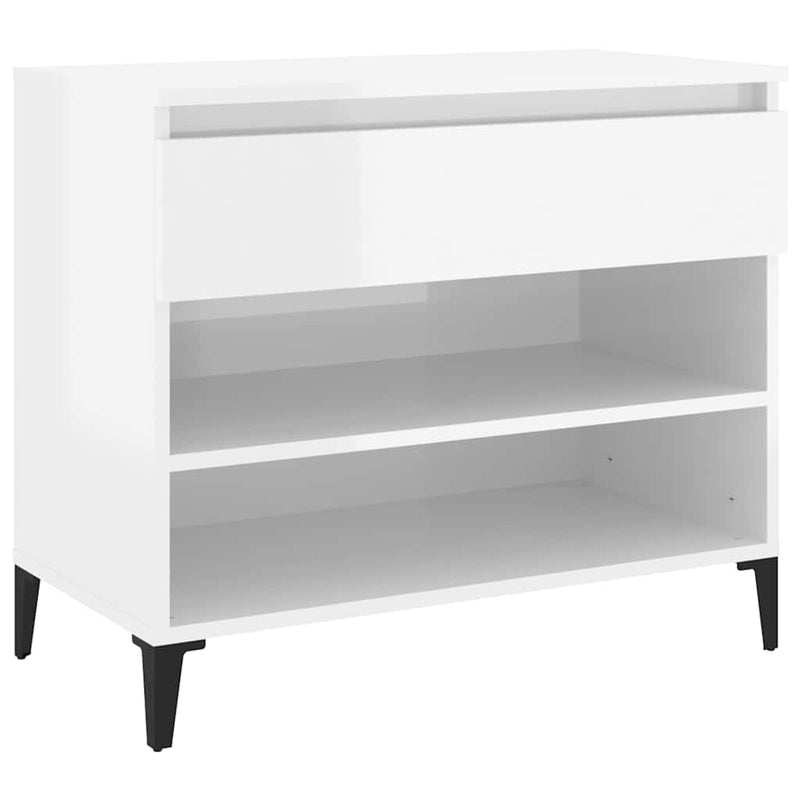 Afbeelding laden in galerijviewer, Vidaxl schoenenkast 70x36x60 cm bewerkt hout hoogglans wit
