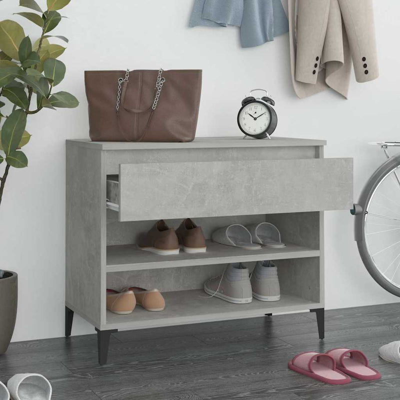 Afbeelding laden in galerijviewer, Vidaxl schoenenkast 70x36x60 cm bewerkt hout betongrijs