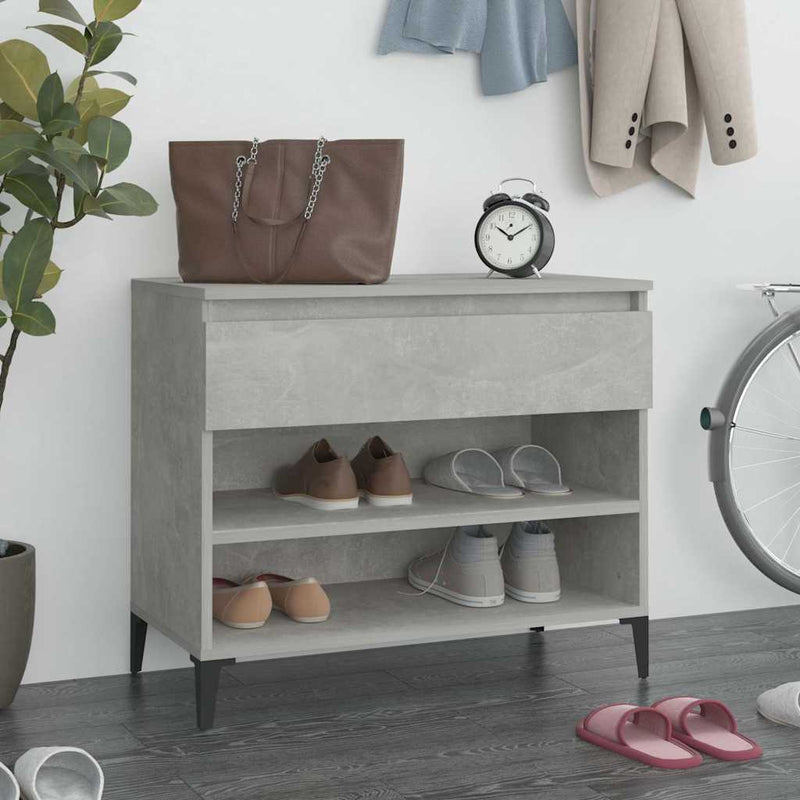 Afbeelding laden in galerijviewer, Vidaxl schoenenkast 70x36x60 cm bewerkt hout betongrijs