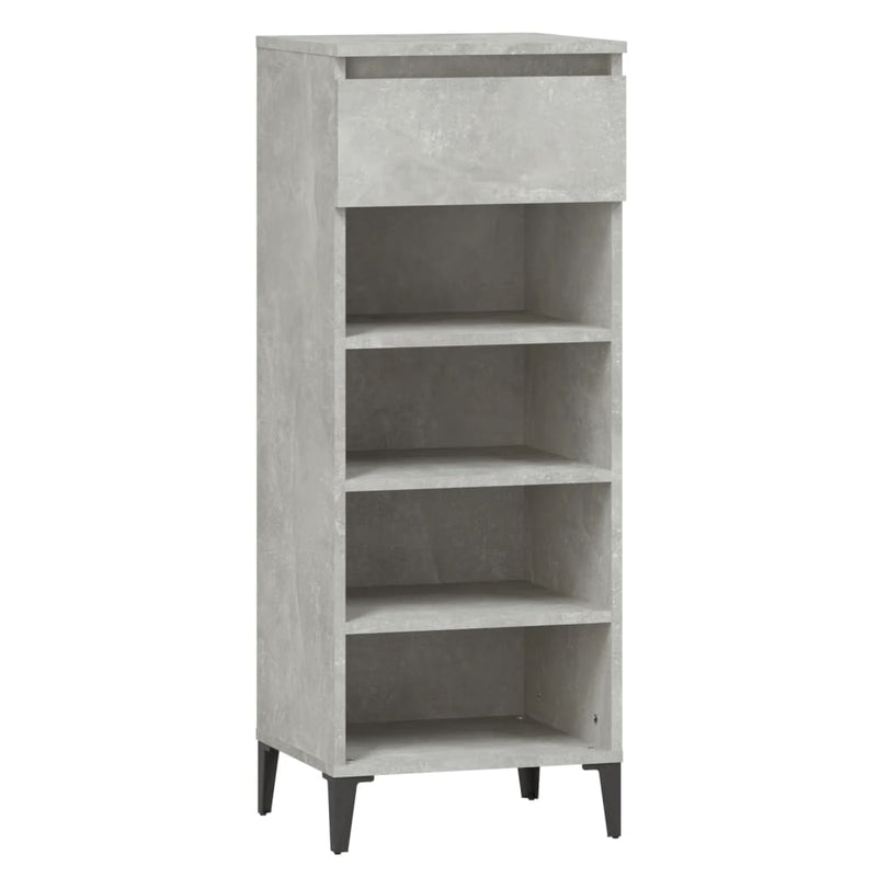 Afbeelding laden in galerijviewer, Vidaxl schoenenkast 40x36x105 cm bewerkt hout betongrijs