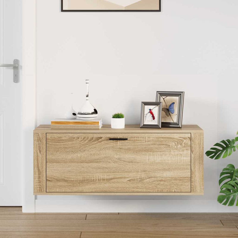 Afbeelding laden in galerijviewer, Vidaxl wandschoenenkast 100x35x38 cm bewerkt hout sonoma eiken