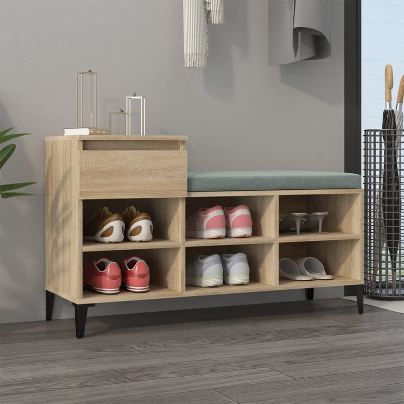 Afbeelding laden in galerijviewer, Vidaxl schoenenkast 102x36x60 cm bewerkt hout sonoma eikenkleurig