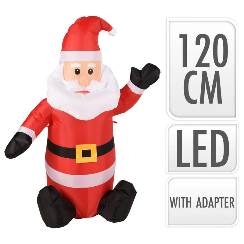 Afbeelding laden in galerijviewer, Ambiance Ambiance Kerstman opblaasbaar LED 120 cm