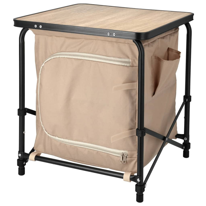 Afbeelding laden in galerijviewer, Redcliffs Campingtafel met kast 48x48x53,5 cm beige
