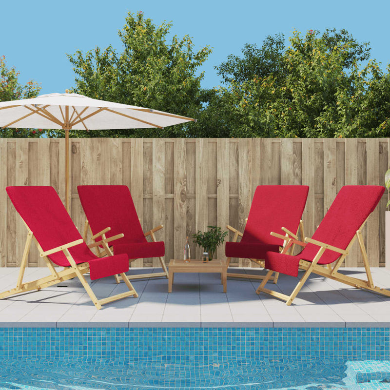 Afbeelding laden in galerijviewer, Vidaxl strandhanddoeken 4 st 400 g m² 60x135 cm stof bordeauxrood