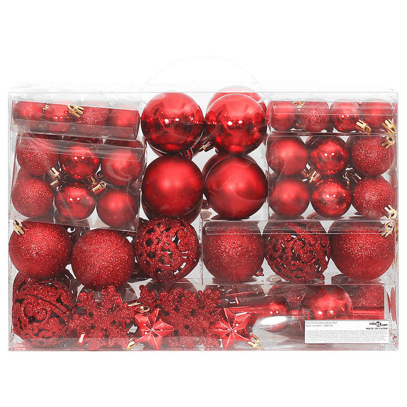 Afbeelding laden in galerijviewer, Vidaxl 111-delige kerstballenset polystyreen rood