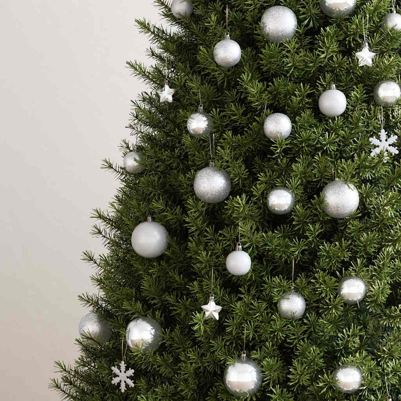 Afbeelding laden in galerijviewer, Vidaxl 111-delige kerstballenset polystyreen zilverkleurig