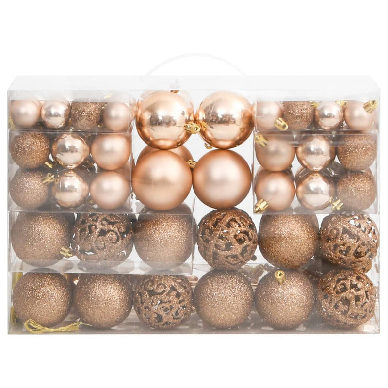 Afbeelding laden in galerijviewer, VidaXL 111-delige Kerstballenset polystyreen roségoud