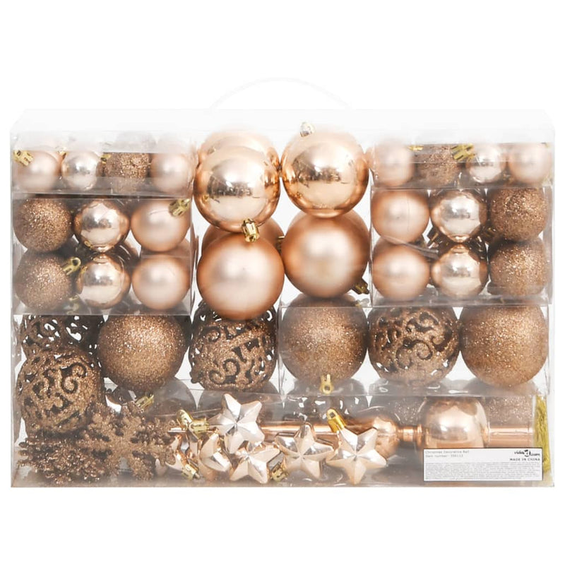 Afbeelding laden in galerijviewer, VidaXL 111-delige Kerstballenset polystyreen roségoud
