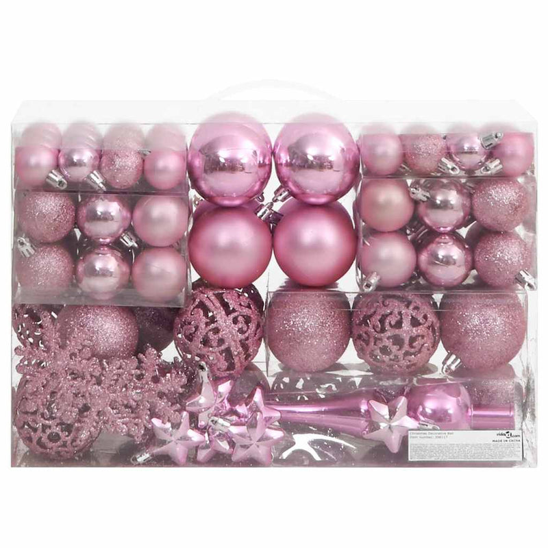 Afbeelding laden in galerijviewer, Vidaxl 111-delige kerstballenset polystyreen roze