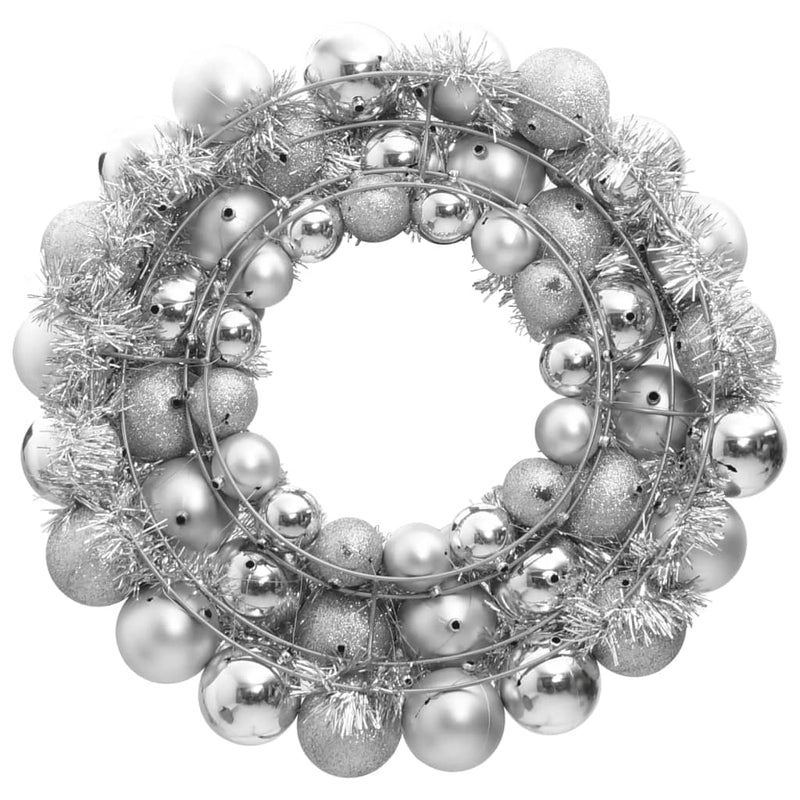 Afbeelding laden in galerijviewer, VidaXL Kerstkrans 45 cm polystyreen zilverkleurig