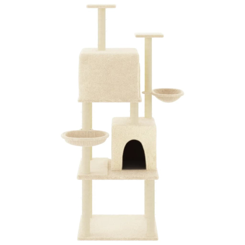 Afbeelding laden in galerijviewer, Vidaxl kattenmeubel met sisal krabpalen 180 cm crèmekleurig