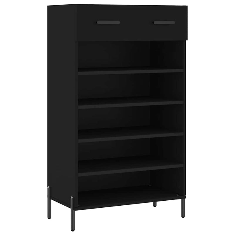 Afbeelding laden in galerijviewer, Vidaxl schoenenkast 60x35x105 cm bewerkt hout zwart
