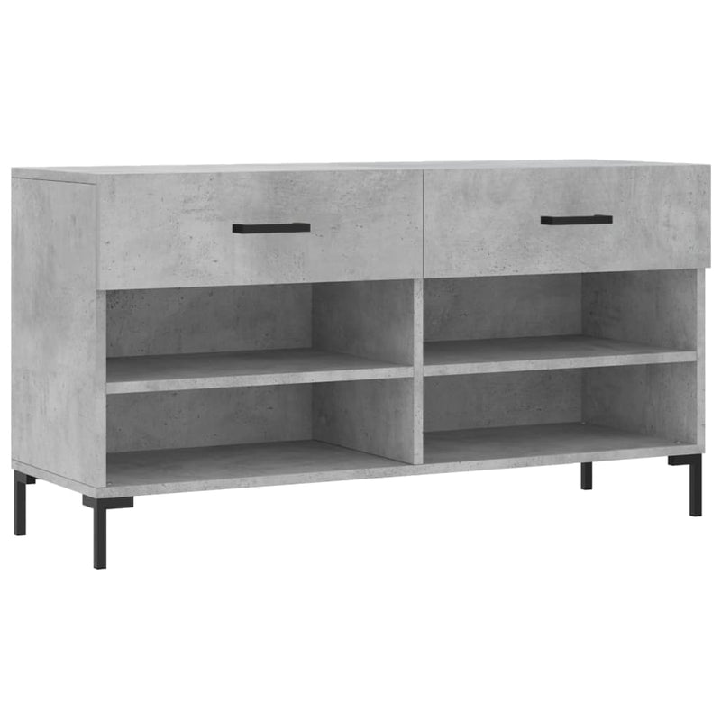 Afbeelding laden in galerijviewer, Vidaxl schoenenbank 102x35x55 cm bewerkt hout betongrijs