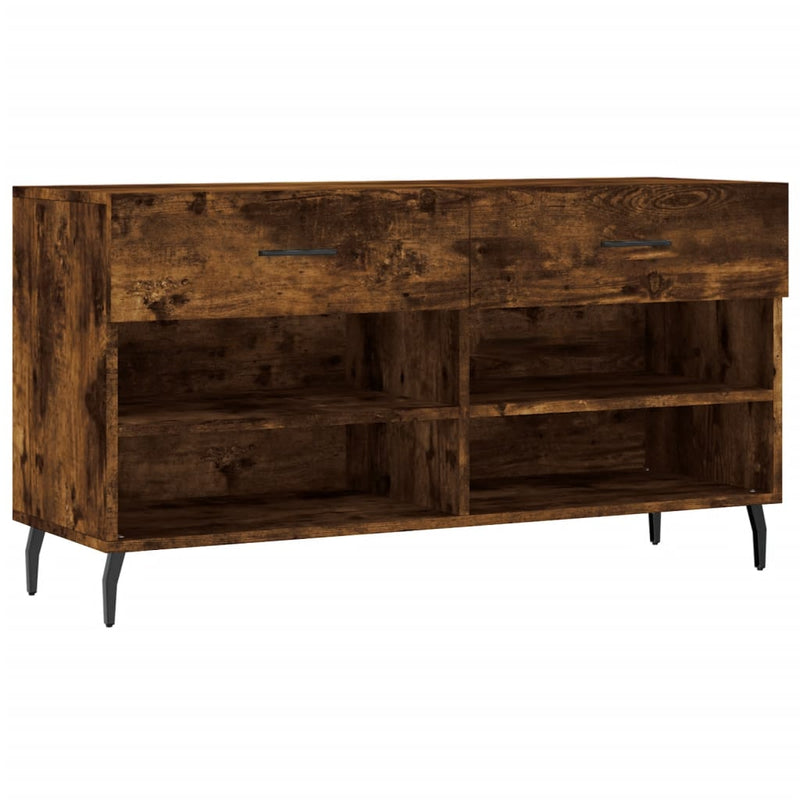 Afbeelding laden in galerijviewer, Vidaxl schoenenbank 102x35x55 cm bewerkt hout gerookt eikenkleurig