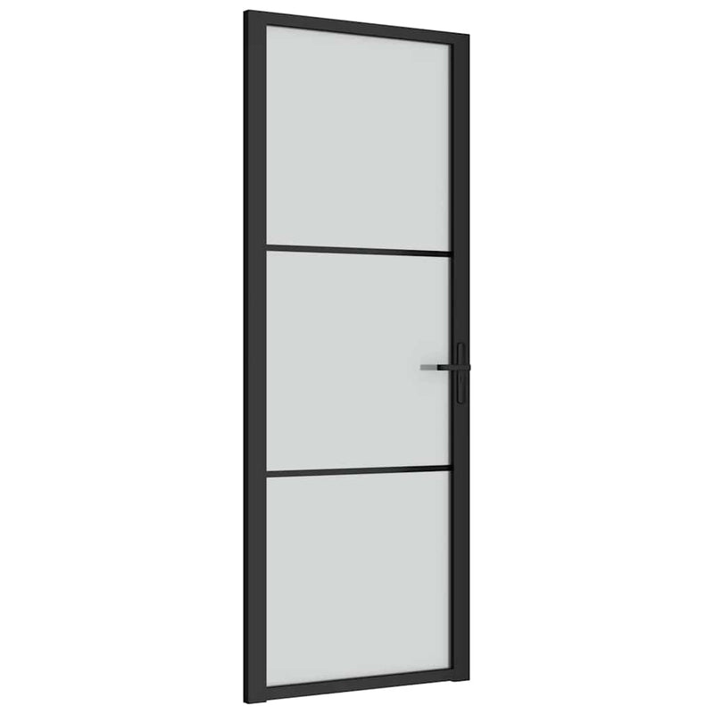 Afbeelding laden in galerijviewer, Vidaxl binnendeur 76x201,5 cm matglas en aluminium zwart