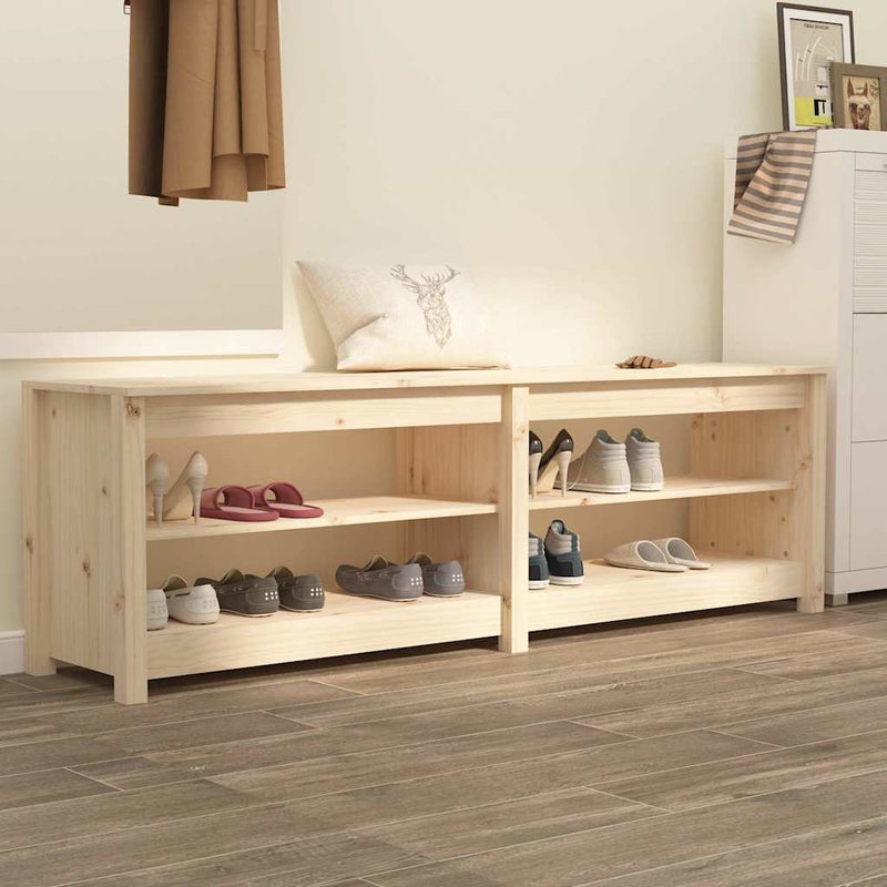 Afbeelding laden in galerijviewer, Vidaxl schoenenbank 160x36,5x50 cm massief grenenhout